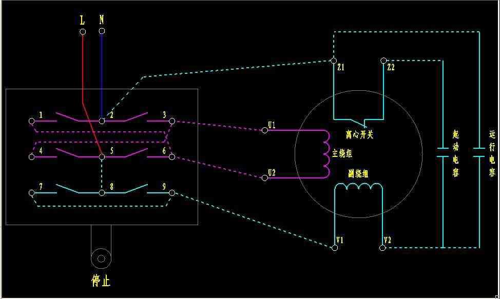 单相电机的倒顺开关正反转接线图及原理(一看便能搞懂)[修订]